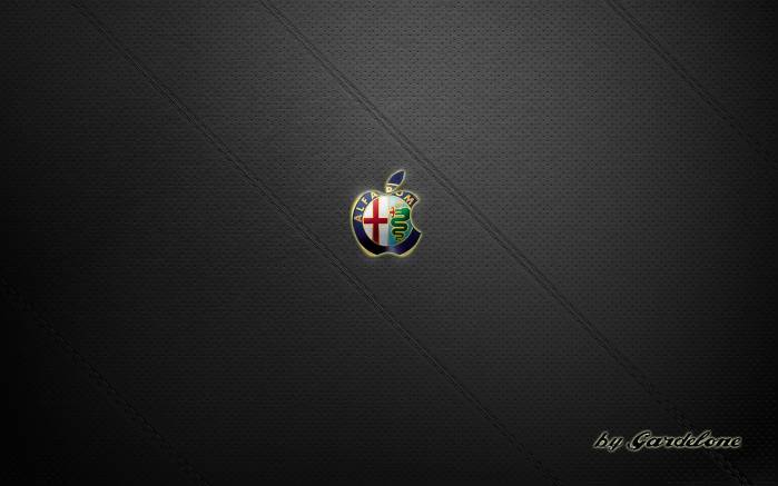 Широкоформатные обои Логотип Apple и Alfa Romeo, Логотип Эппл и Альфа Ромео