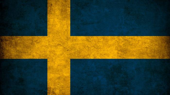 Широкоформатные обои Гранж флаг, Шведский флаг