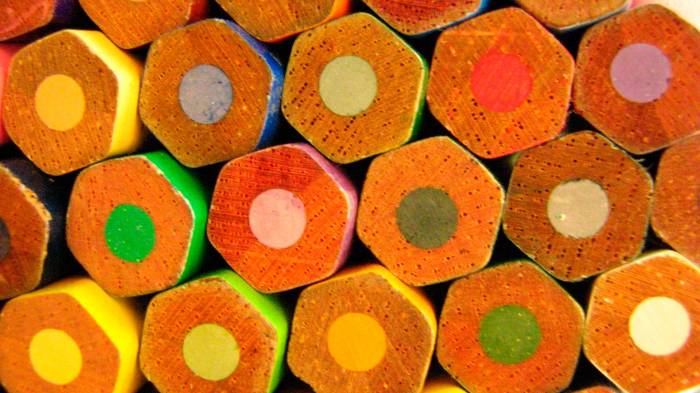 Широкоформатные обои Цветные карандаши, Сочетание цветов разноцветных карандашей
