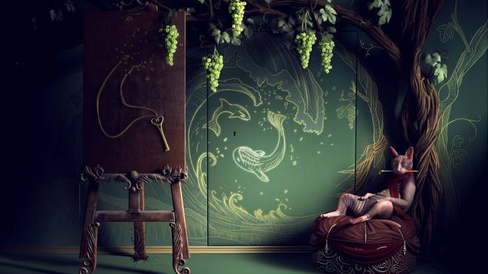 Широкоформатные обои Властительный кот Широкоформатные обои Властительный кот, Кот сидит на диване с палочокй в зубах