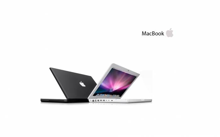 Широкоформатные обои Два Mac book, Два Мак бука