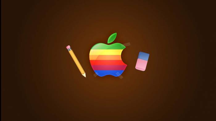 Широкоформатные обои Ретро apple, Набор школьника