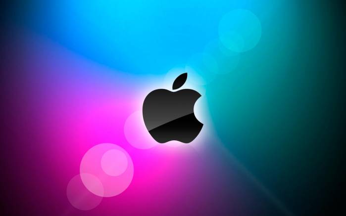 Широкоформатные обои Разноцветный Apple, Разноцветный логотип Эппл