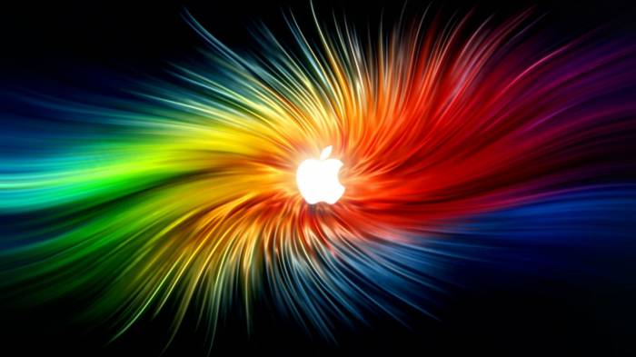 Широкоформатные обои Вихрь apple, Радужная оболочка
