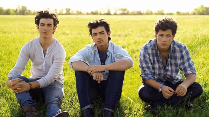 Широкоформатные обои Группа Jonas Brothers, Три милых парня