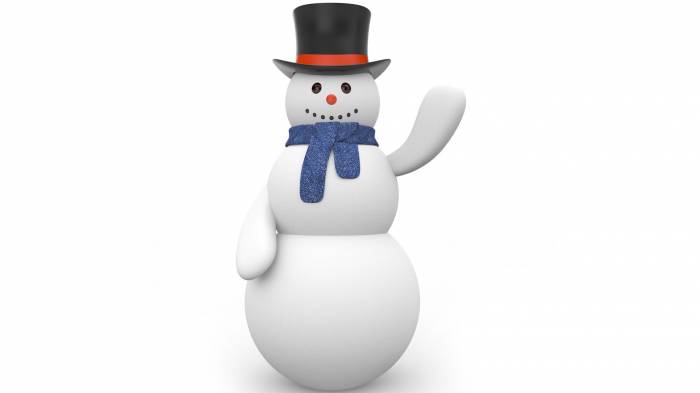 Широкоформатные обои Смешной снеговик, Новогодний снеговик