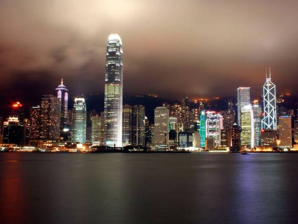 Широкоформатные обои Гонг Конг, Ночной вид Гонг Конга