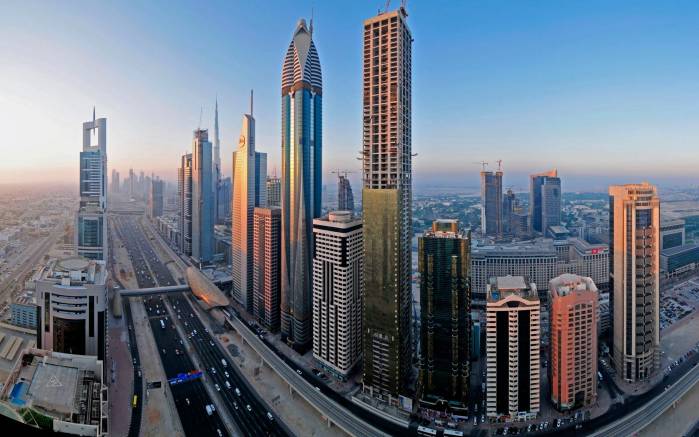 Широкоформатные обои Небоскребы Дубаи, Высокие дома Дубаи