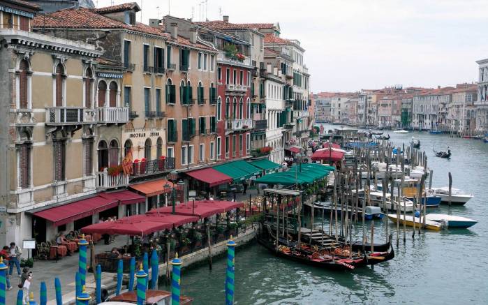 Широкоформатные обои Красивая Венеция, Красивый водный вид на Венецию