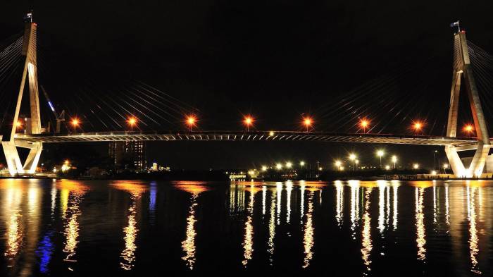 Широкоформатные обои Мост в огнях, Мост в Сиднее