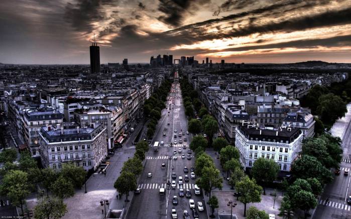 Широкоформатные обои Улицы Парижа, Парижские улицы во Франции
