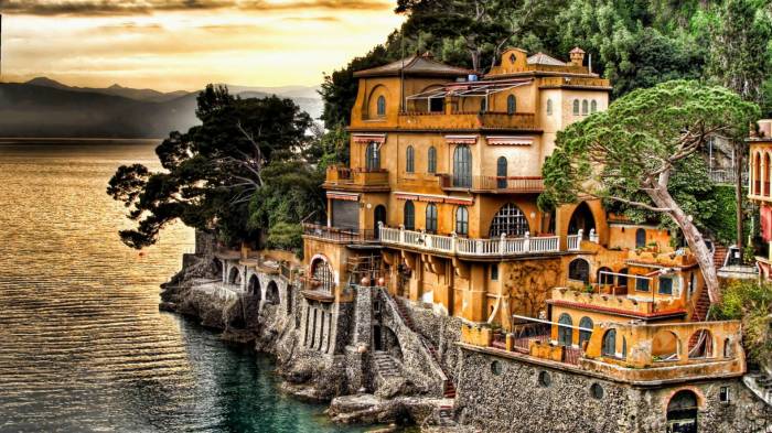 Широкоформатные обои Портофино, Курорт Италии над морем