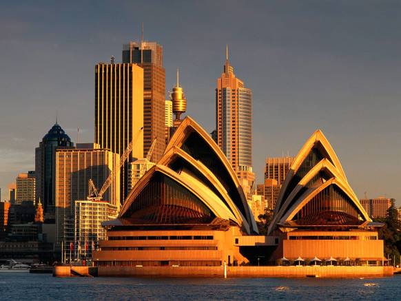 Широкоформатные обои Сиднейская опера, Здание оперы в Сиднее