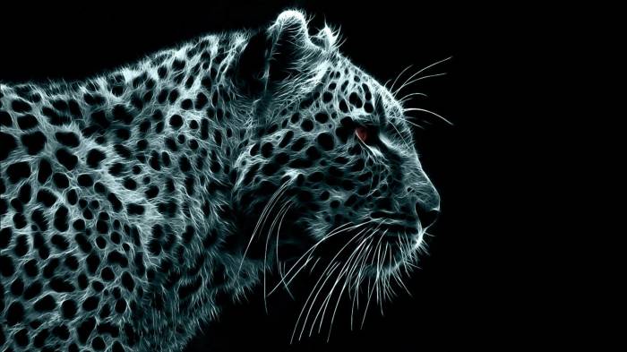 Широкоформатные обои Сумасшедший леопард, Серебреная кошка