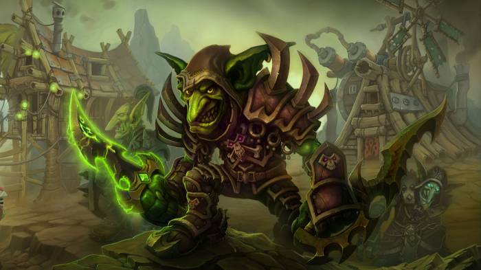 Широкоформатные обои Гоблин WoW, Зеленый пожиратель