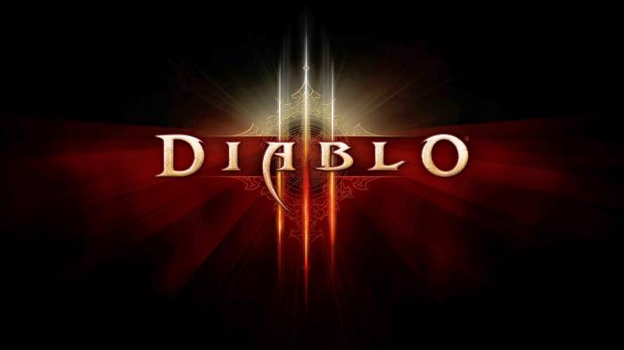 Широкоформатные обои Логотип Diablo 3, Яркий логотип игры